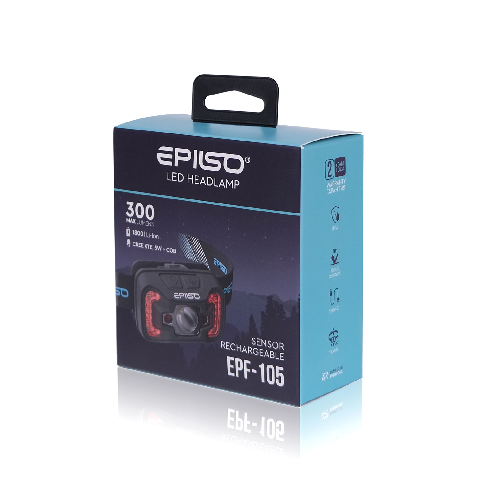 ������ EPILSO EPF-105 (��������, CREE XTE 5W + COB, 1x1800mAh, 5� (USB), �������, )